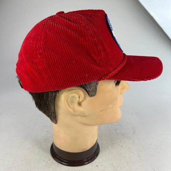 VTG 1987 Western Region of USSA Junior Olympics MT Hat Corduroy Red Cap Hat - Picture 3 of 9